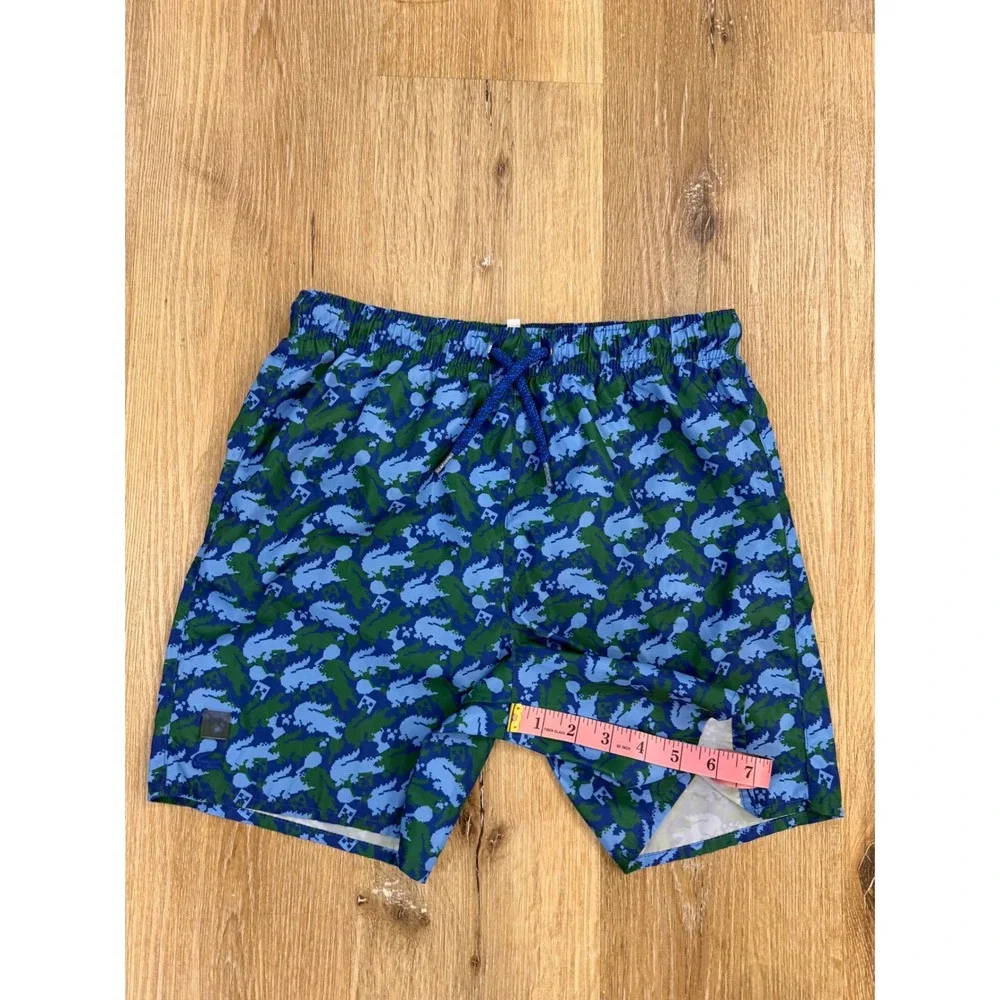 Lacoste Minecraft Swim Trunks Kids 14 Blue Green Pixel Crocodile Board‎ Shorts